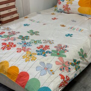 طقم صيفي لحاف جاهز ووجهين مخدات وملف مغيط